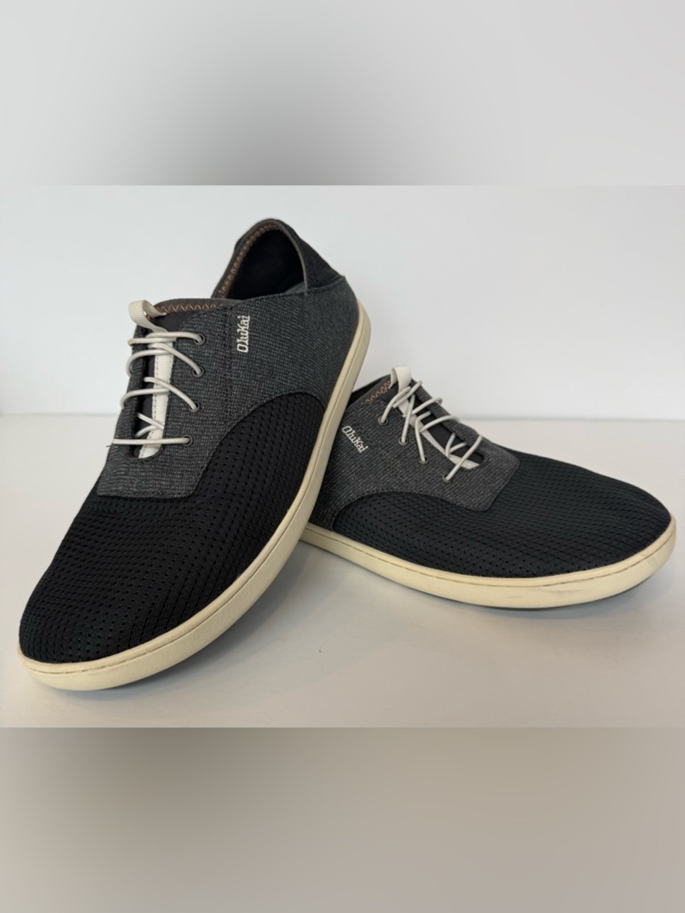 Olukai Nohea Moku Men’s 11.5 Shoes Dark Shadow Breathable Comfort No Tie Mesh